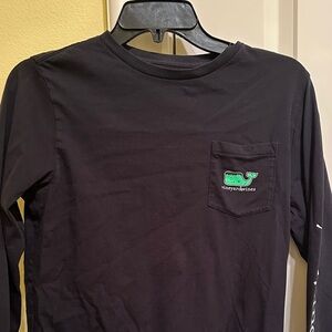 Vineyard Vines Black Long Sleeve Halloween Frankenstein Tee